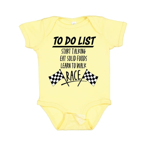 Inktastic To Do List Funny Racing for Baby Boys or Girls Baby Bodysuit
