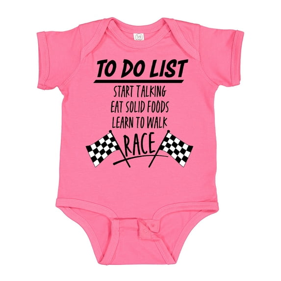 Inktastic To Do List Funny Racing for Baby Boys or Girls Baby Bodysuit