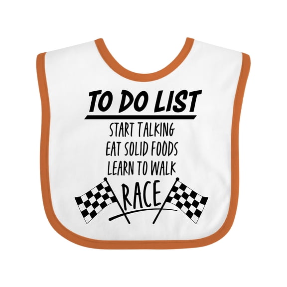 Inktastic To Do List Funny Racing for Baby Boys or Girls Baby Bib