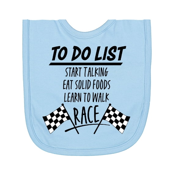 Inktastic To Do List Funny Racing for Baby Newborn Bib