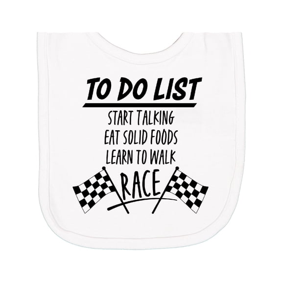 Inktastic To Do List Funny Racing for Baby Newborn Bib