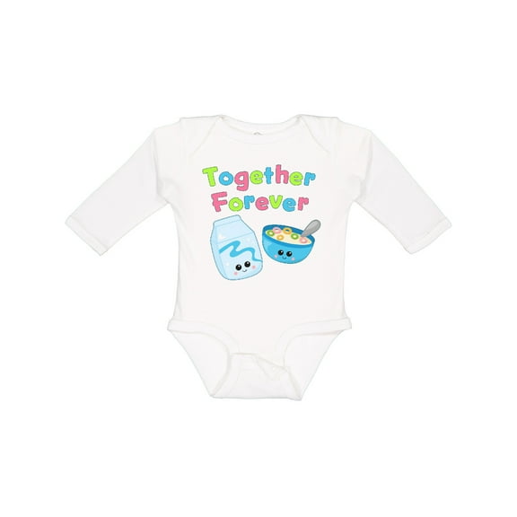 Inktastic Together Forever- Milk and Cereal Boys or Girls Long Sleeve Baby Bodysuit