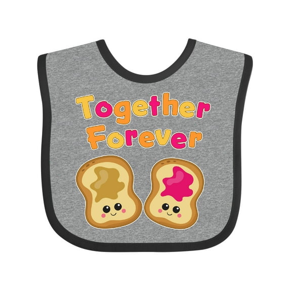 Inktastic Together Forever- Peanut Butter and Jelly Boys or Girls Baby Bib