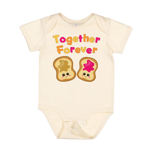 Inktastic Together Forever- Peanut Butter and Jelly Boys or Girls Baby Bodysuit
