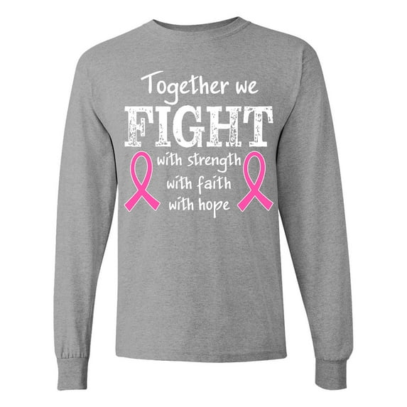 Inktastic Together We Fight Breast Cancer Awareness Long Sleeve T-Shirt