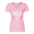 thumbnail image 1 of Inktastic Together We Fight Breast Cancer Awareness Women's V-Neck T-Shirt, 1 of 5