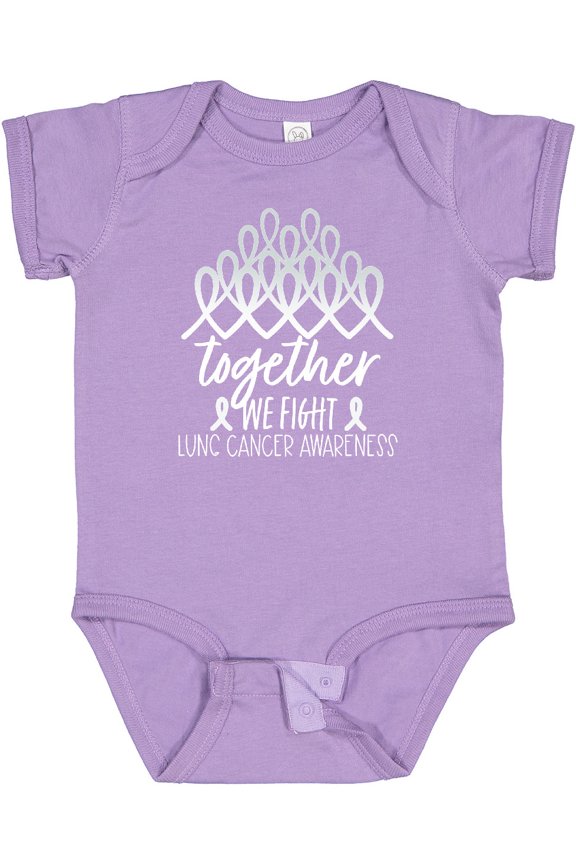 Together, We Fight Lung Cancer Awareness Boys or Girls Baby Bodysuit