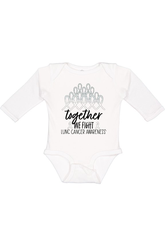 Together, We Fight Lung Cancer Awareness Boys or Girls Long Sleeve Baby Bodysuit