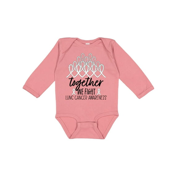 Inktastic Together, We Fight Lung Cancer Awareness Boys or Girls Long Sleeve Baby Bodysuit