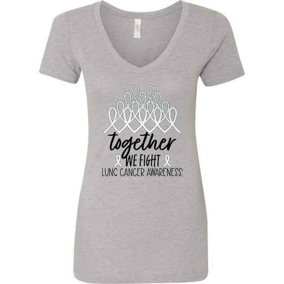 Inktastic Together, We Fight Lung Cancer Awareness Women's V-Neck T-Shirt