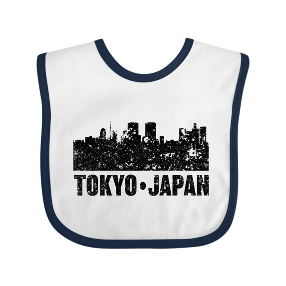 Inktastic Tokyo Japan City Skyline with Grunge Boys or Girls Baby Bib