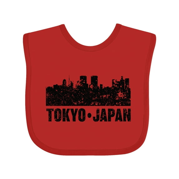 Inktastic Tokyo Japan City Skyline with Grunge Boys or Girls Baby Bib