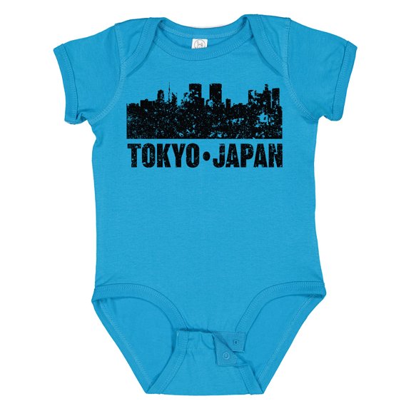 Inktastic Tokyo Japan City Skyline with Grunge Boys or Girls Baby Bodysuit