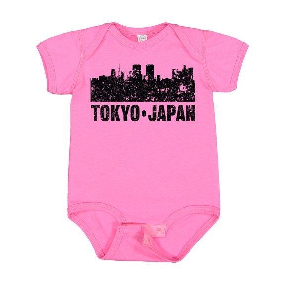 Inktastic Tokyo Japan City Skyline with Grunge Boys or Girls Baby Bodysuit