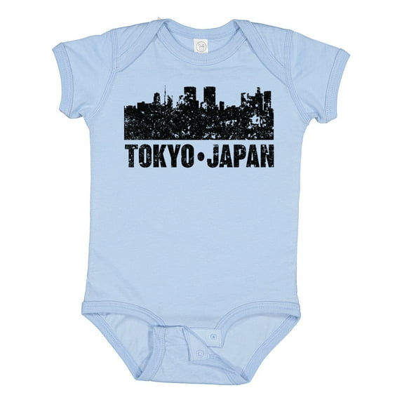 Inktastic Tokyo Japan City Skyline with Grunge Boys or Girls Baby Bodysuit