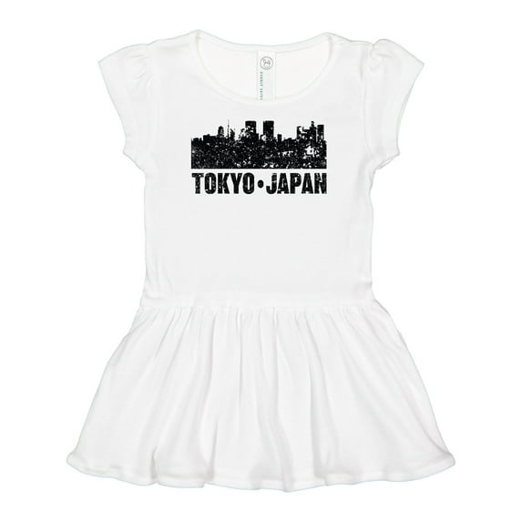 Inktastic Tokyo Japan City Skyline with Grunge Girls Baby Dress