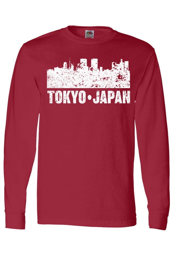 Tokyo Japan City Skyline with Grunge Long Sleeve T-Shirt