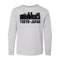 thumbnail image 1 of Inktastic Tokyo Japan City Skyline with Grunge Long Sleeve Youth T-Shirt, 1 of 5