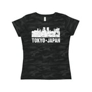 Inktastic Tokyo Japan City Skyline with Grunge Women's T-Shirt