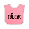 thumbnail image 1 of Inktastic Toledo, Ohio Distressed Font Boys or Girls Baby Bib, 1 of 4