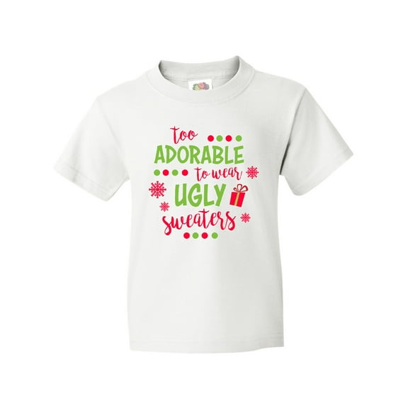 Inktastic Too Adorable To Wear Ugly Sweaters Youth T-Shirt