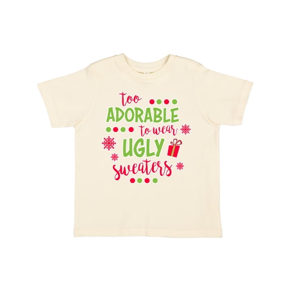 Inktastic Too Adorable to Wear Ugly Sweaters Boys or Girls Toddler T-Shirt