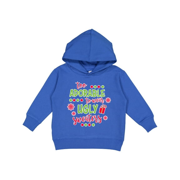 Inktastic Too Adorable to Wear Ugly Sweaters Toddler Hoodie