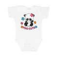 thumbnail image 1 of Inktastic Too Cute Baby Panda with Flowers Girls Baby Bodysuit, 1 of 5