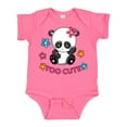 thumbnail image 1 of Inktastic Too Cute Baby Panda with Flowers Girls Baby Bodysuit, 1 of 5