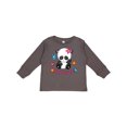 thumbnail image 1 of Inktastic Too Cute Baby Panda with Flowers Girls Long Sleeve Toddler T-Shirt, 1 of 5