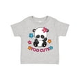 thumbnail image 1 of Inktastic Too Cute Baby Panda with Flowers Girls Toddler T-Shirt, 1 of 5