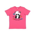 thumbnail image 1 of Inktastic Too Cute Baby Panda with Flowers Youth T-Shirt, 1 of 5