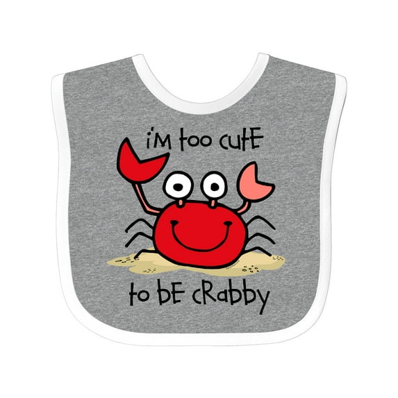 Inktastic Too Cute Crab Boys or Girls Baby Bib