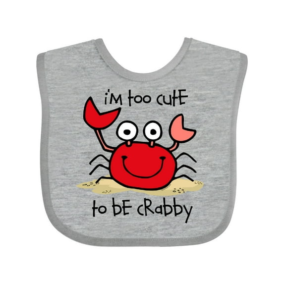 Inktastic Too Cute Crab Boys or Girls Baby Bib