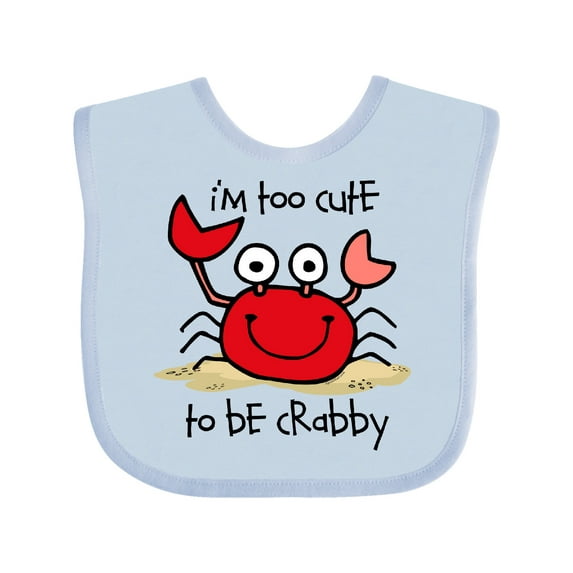Inktastic Too Cute Crab Boys or Girls Baby Bib