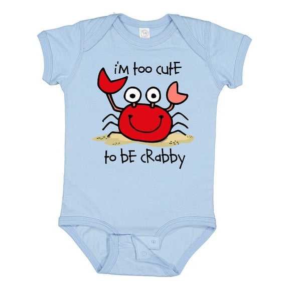 Inktastic Too Cute Crab Boys or Girls Baby Bodysuit