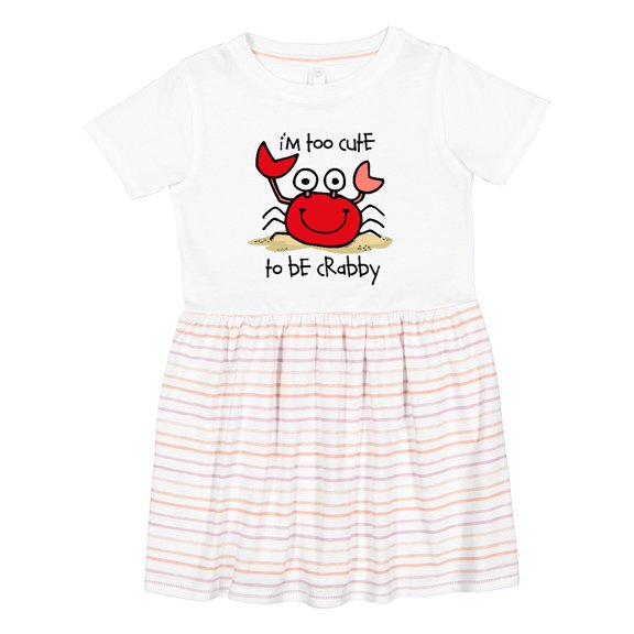 Inktastic Too Cute Crab Girls Toddler Dress