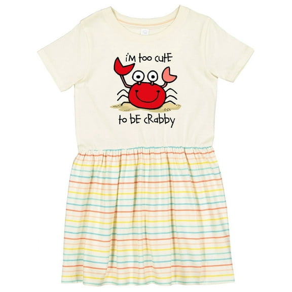Inktastic Too Cute Crab Girls Toddler Dress