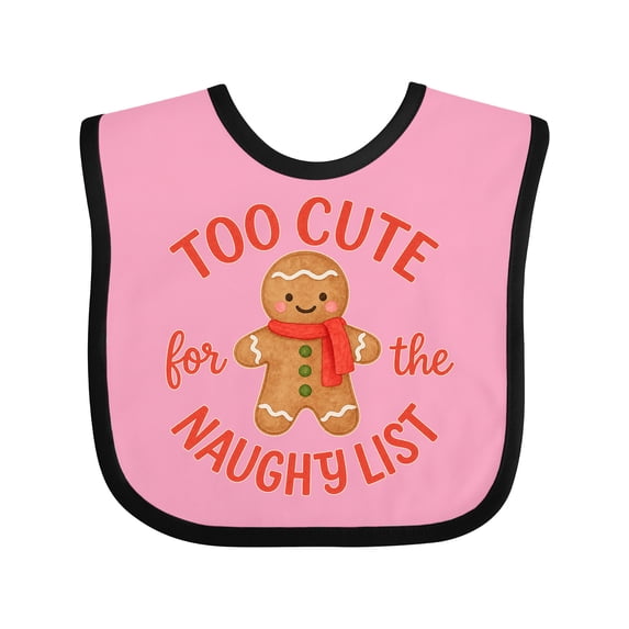 Inktastic Too Cute Naughty List Boys or Girls Baby Bib