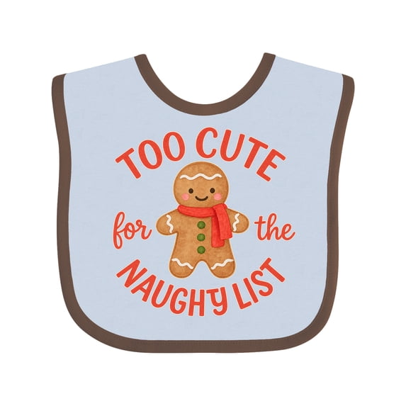 Inktastic Too Cute Naughty List Boys or Girls Baby Bib