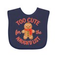 thumbnail image 1 of Inktastic Too Cute Naughty List Boys or Girls Baby Bib, 1 of 4