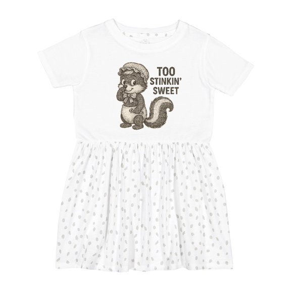 Inktastic Too Stinkin' Sweet Skunk Baby Humor Girls Toddler Dress