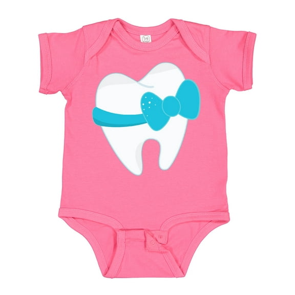 Inktastic Tooth with a Bow Boys or Girls Baby Bodysuit