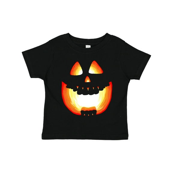 Inktastic Toothy Grin Pumpkin Face in Orange Glow Boys or Girls Toddler T-Shirt