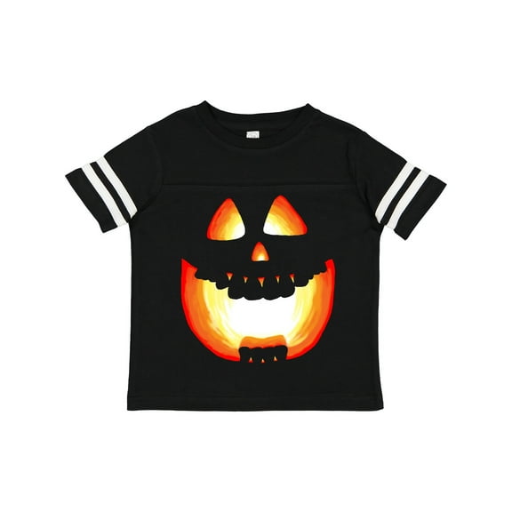 Inktastic Toothy Grin Pumpkin Face in Orange Glow Boys or Girls Toddler T-Shirt