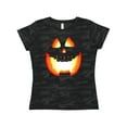 thumbnail image 1 of Inktastic Toothy Grin Pumpkin Face in Orange Glow Women's T-Shirt, 1 of 5