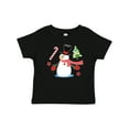 thumbnail image 1 of Inktastic Top Hat Snowman with Christmas Tree and Candy Cane Boys or Girls Baby T-Shirt, 1 of 5