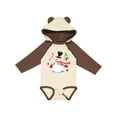 thumbnail image 1 of Inktastic Top Hat Snowman with Christmas Tree and Candy Cane Boys or Girls Long Sleeve Baby Bodysuit, 1 of 5