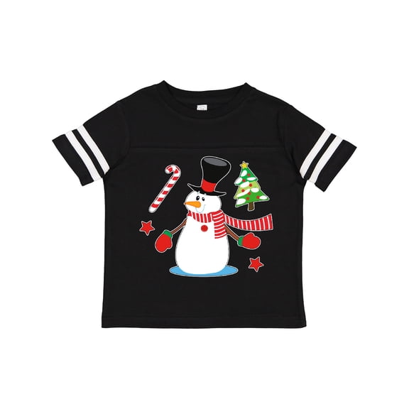 Inktastic Top Hat Snowman with Christmas Tree and Candy Cane Boys or Girls Toddler T-Shirt