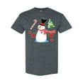 thumbnail image 1 of Inktastic Top Hat Snowman with Christmas Tree and Candy Cane T-Shirt, 1 of 5